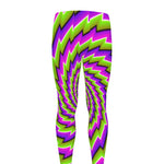 Green Twisted Moving Optical Illusion Men's leggings