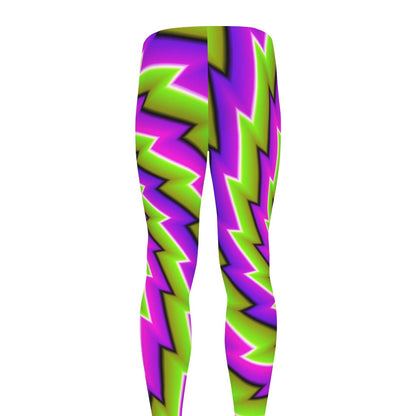 Green Twisted Moving Optical Illusion Men's leggings
