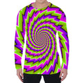 Green Twisted Moving Optical Illusion Men's Long Sleeve T-Shirt
