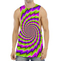 Green Twisted Moving Optical Illusion Men's Muscle Tank Top