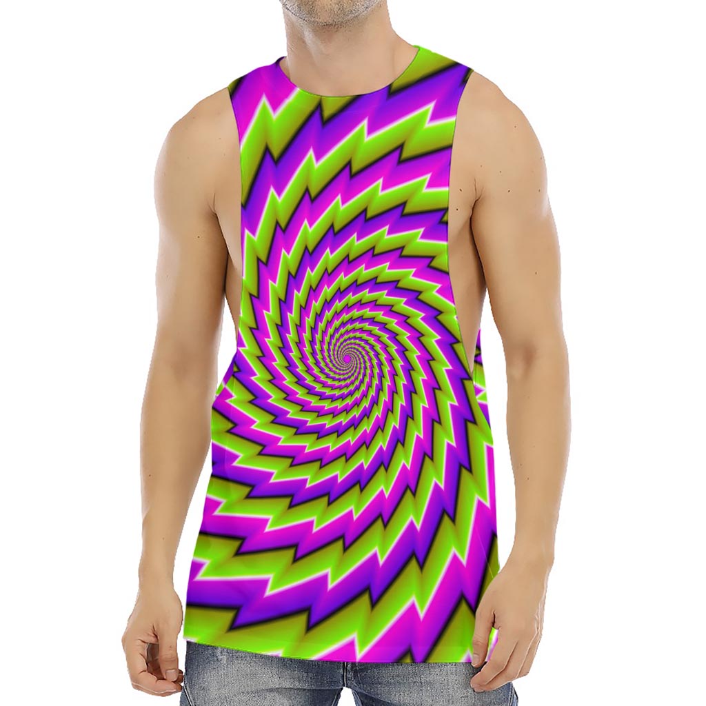 Green Twisted Moving Optical Illusion Men's Muscle Tank Top