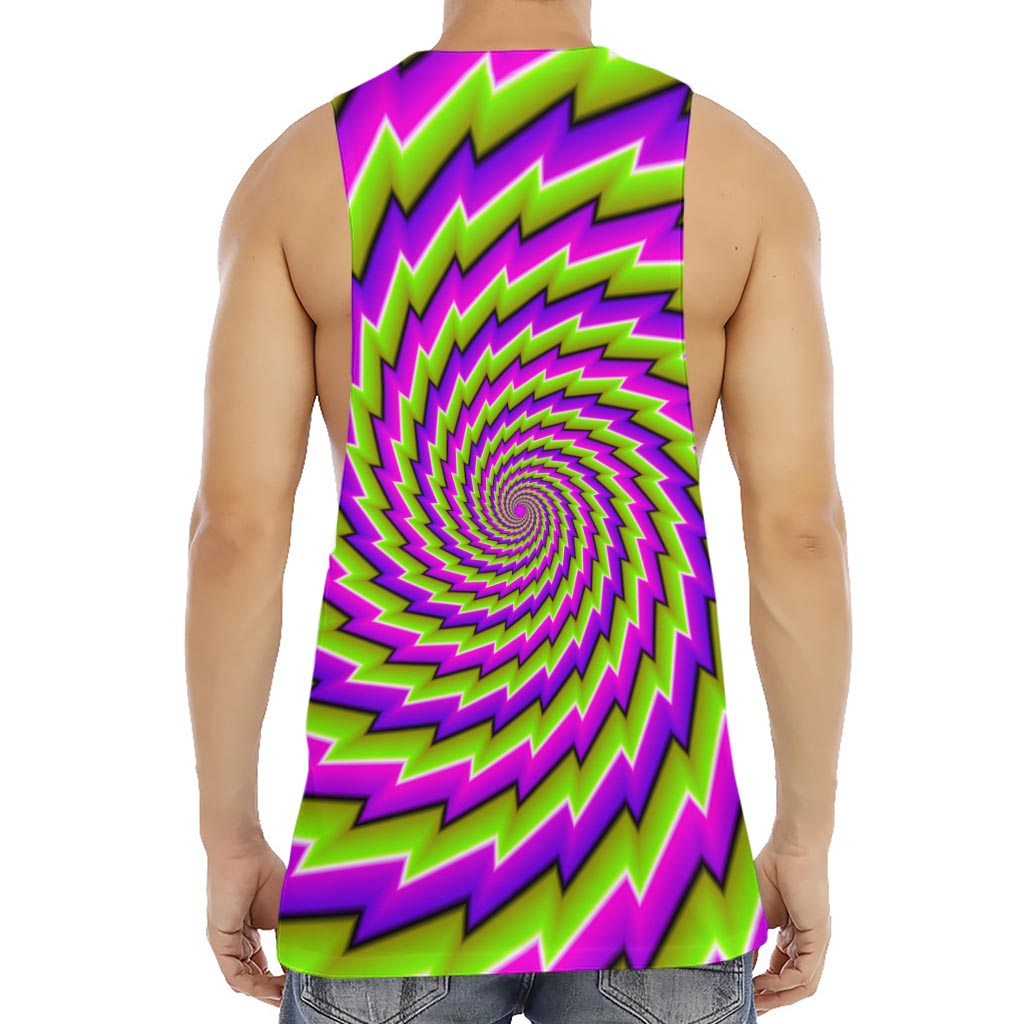 Green Twisted Moving Optical Illusion Men's Muscle Tank Top