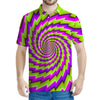 Green Twisted Moving Optical Illusion Men's Polo Shirt