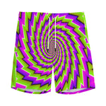 Green Twisted Moving Optical Illusion Men's Sports Shorts
