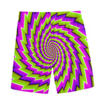 Green Twisted Moving Optical Illusion Men's Sports Shorts