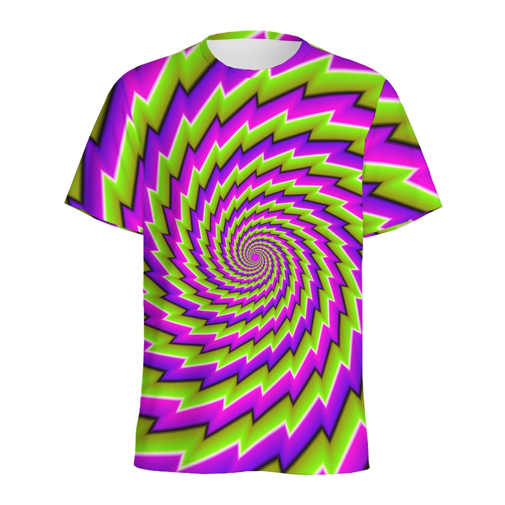 Green Twisted Moving Optical Illusion Men's Sports T-Shirt