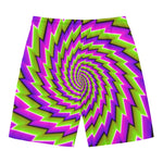 Green Twisted Moving Optical Illusion Men's Swim Trunks