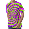 Green Twisted Moving Optical Illusion Men's Velvet T-Shirt