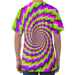 Green Twisted Moving Optical Illusion Men's Velvet T-Shirt