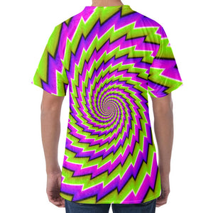 Green Twisted Moving Optical Illusion Men's Velvet T-Shirt