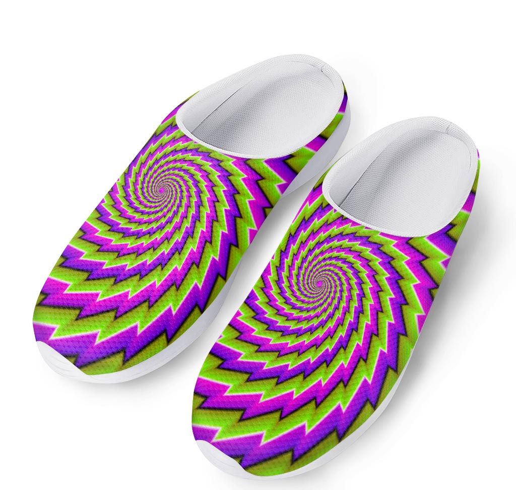 Green Twisted Moving Optical Illusion Mesh Casual Shoes