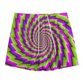Green Twisted Moving Optical Illusion Mesh Shorts