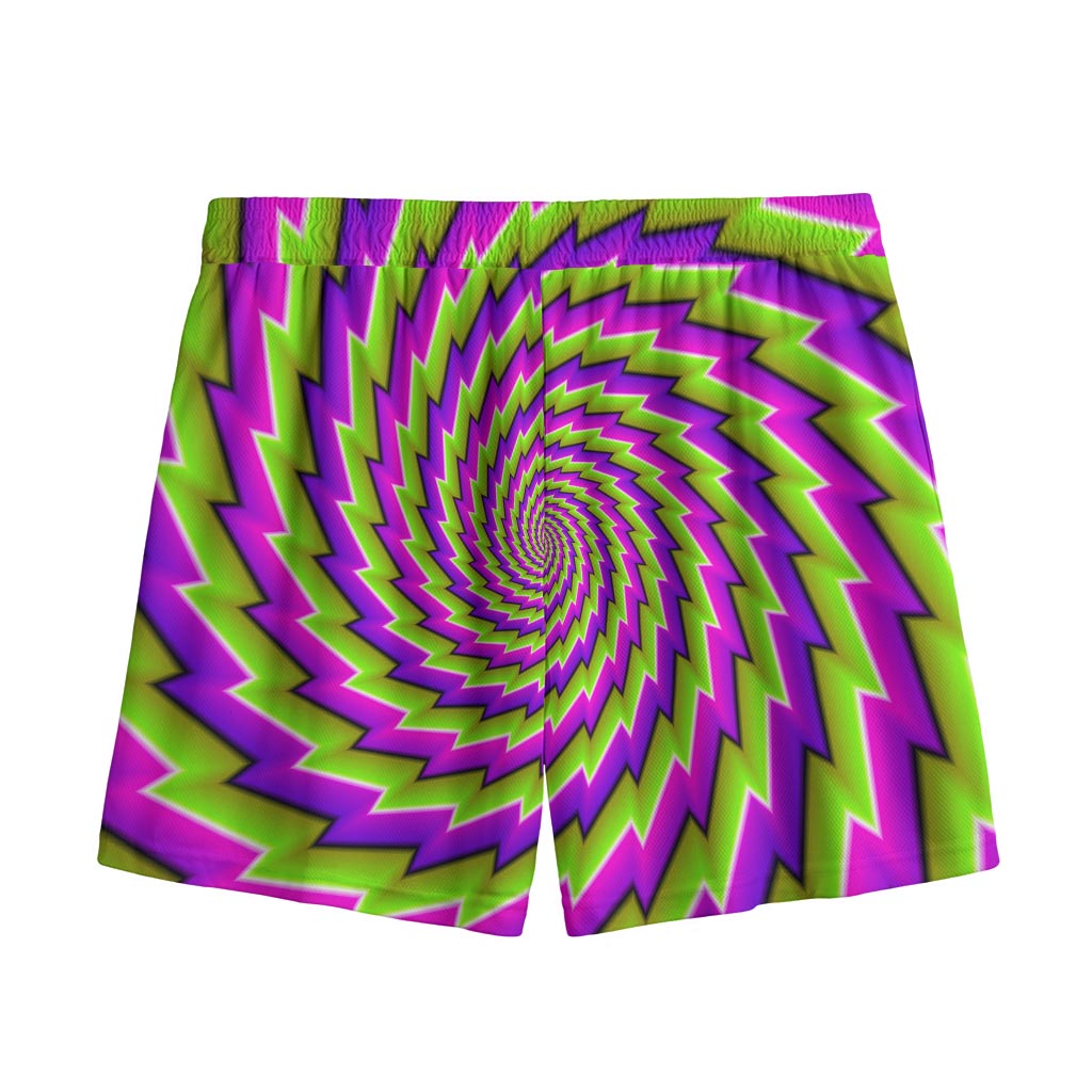 Green Twisted Moving Optical Illusion Mesh Shorts
