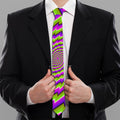 Green Twisted Moving Optical Illusion Necktie