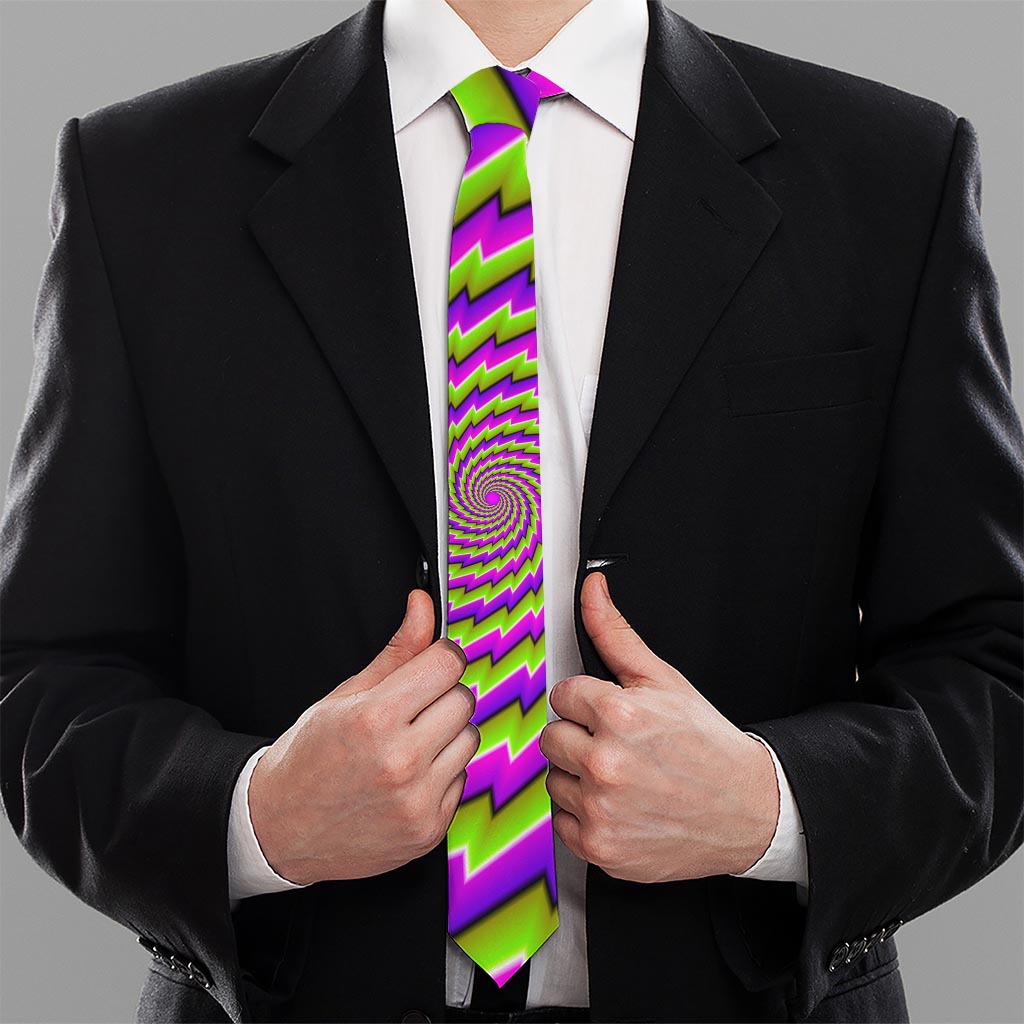 Green Twisted Moving Optical Illusion Necktie