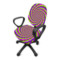 Green Twisted Moving Optical Illusion Office Chair Cover