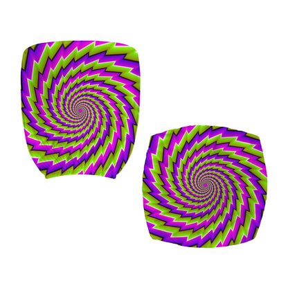 Green Twisted Moving Optical Illusion Office Chair Cover