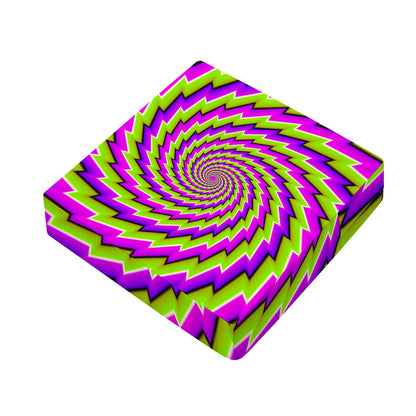 Green Twisted Moving Optical Illusion Outdoor Seat Cushion Cover