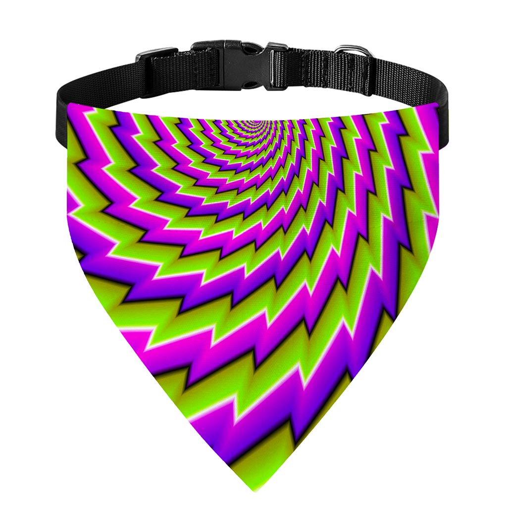 Green Twisted Moving Optical Illusion Over The Collar Dog Bandana