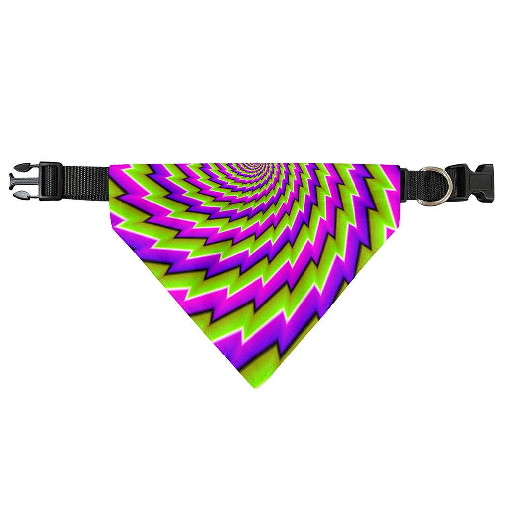 Green Twisted Moving Optical Illusion Over The Collar Dog Bandana