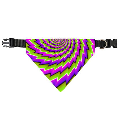 Green Twisted Moving Optical Illusion Over The Collar Dog Bandana