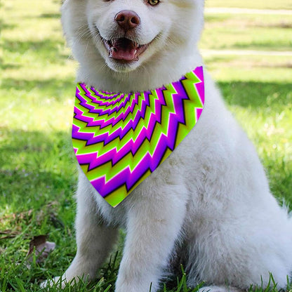 Green Twisted Moving Optical Illusion Over The Collar Dog Bandana