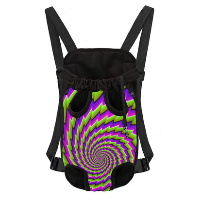 Green Twisted Moving Optical Illusion Pet Carrier Backpack