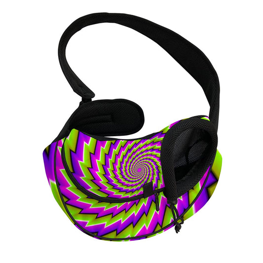 Green Twisted Moving Optical Illusion Pet Sling Carrier
