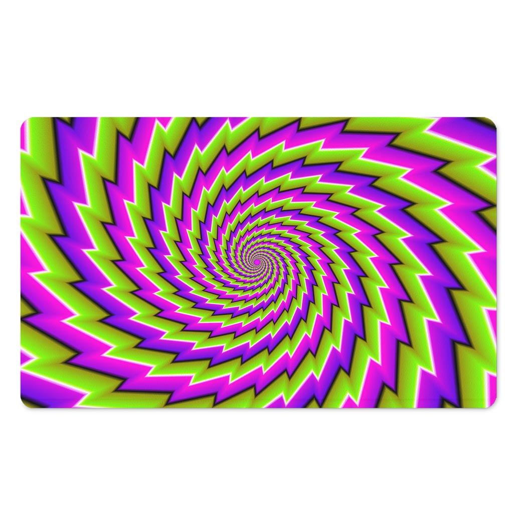 Green Twisted Moving Optical Illusion Polyester Doormat