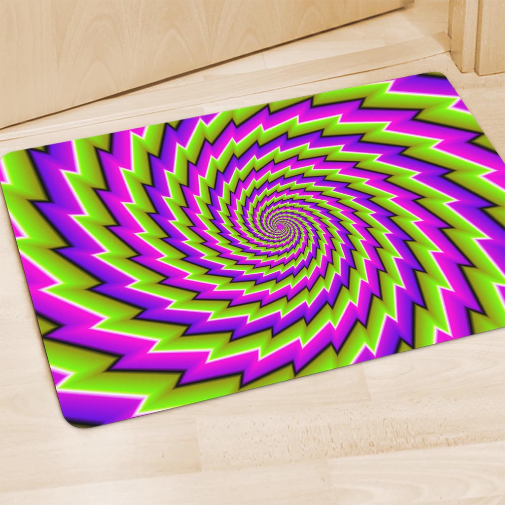 Green Twisted Moving Optical Illusion Polyester Doormat