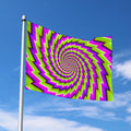 Green Twisted Moving Optical Illusion Polyester Flag