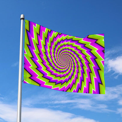 Green Twisted Moving Optical Illusion Polyester Flag