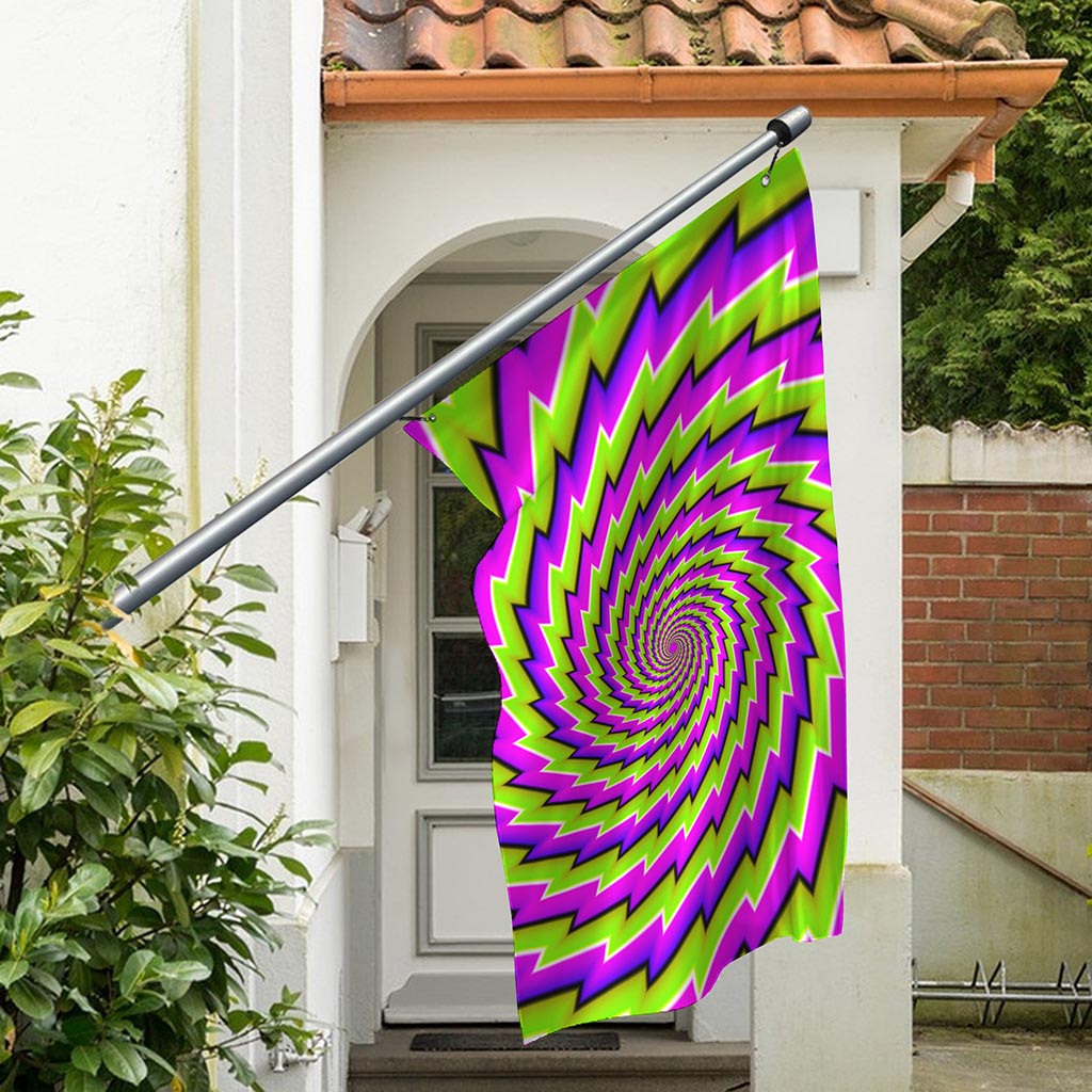 Green Twisted Moving Optical Illusion Polyester Flag