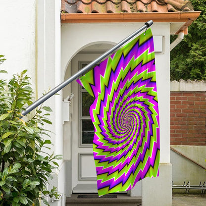 Green Twisted Moving Optical Illusion Polyester Flag