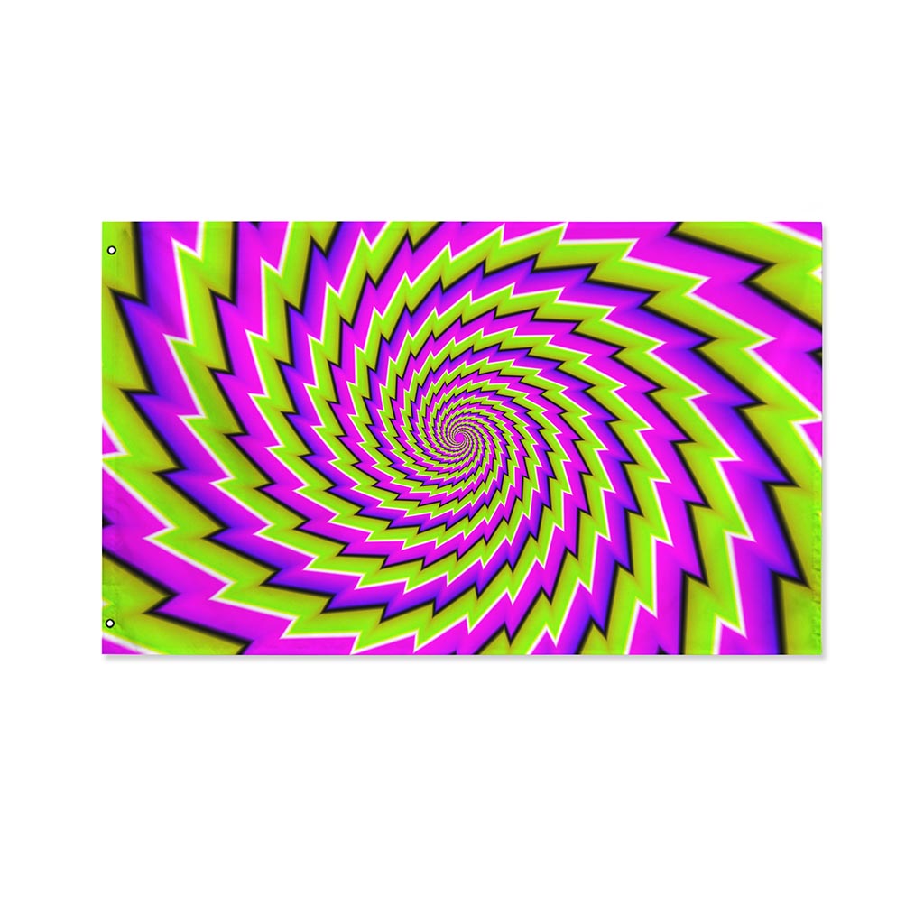 Green Twisted Moving Optical Illusion Polyester Flag