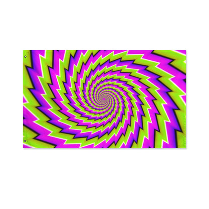 Green Twisted Moving Optical Illusion Polyester Flag