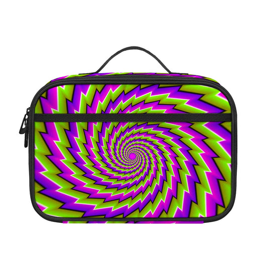 Green Twisted Moving Optical Illusion Portable Lunch Bag