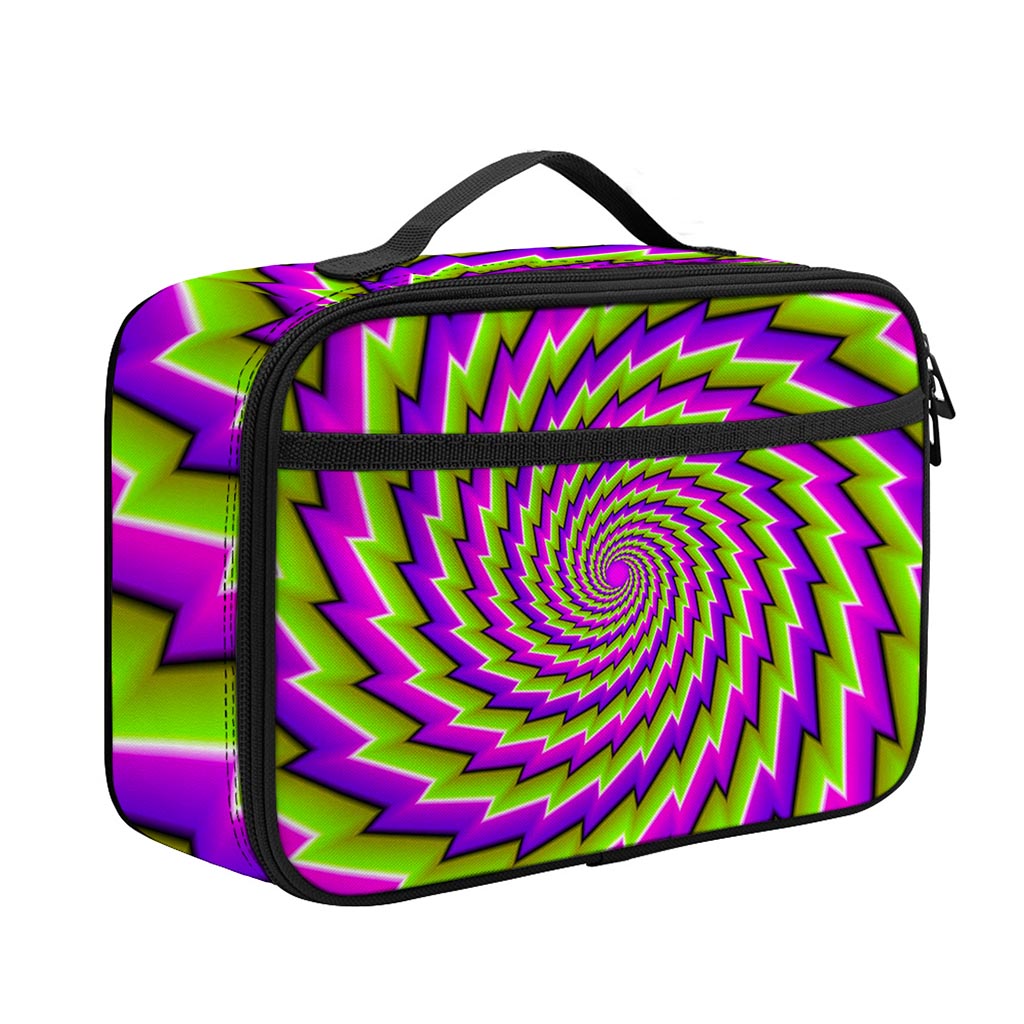 Green Twisted Moving Optical Illusion Portable Lunch Bag