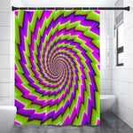 Green Twisted Moving Optical Illusion Premium Shower Curtain