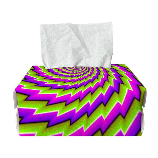Green Twisted Moving Optical Illusion Rectangle Tissue Box Cover