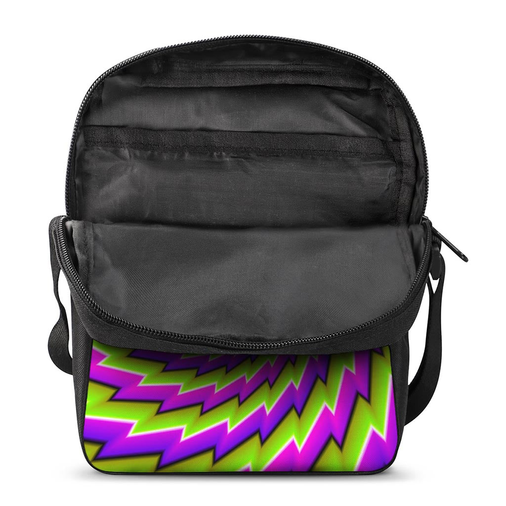 Green Twisted Moving Optical Illusion Rectangular Crossbody Bag