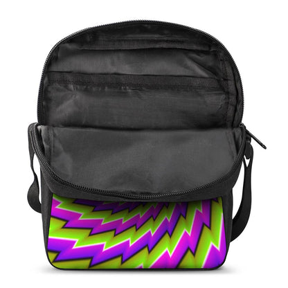 Green Twisted Moving Optical Illusion Rectangular Crossbody Bag