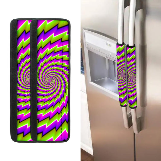 Green Twisted Moving Optical Illusion Refrigerator Handle Covers