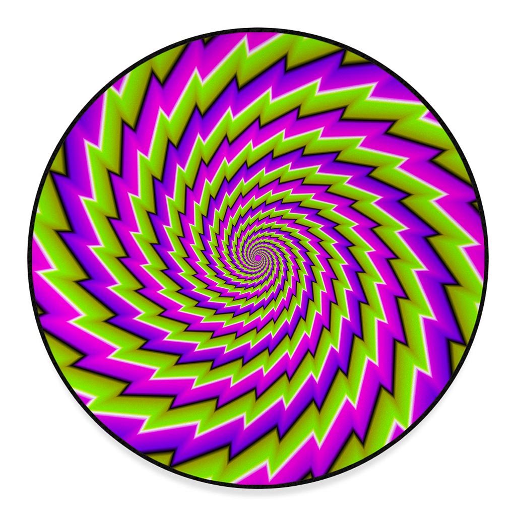 Green Twisted Moving Optical Illusion Round Floor Mat