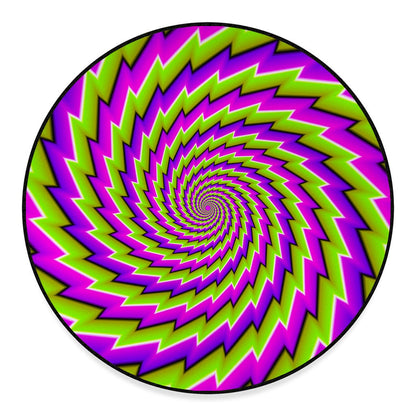 Green Twisted Moving Optical Illusion Round Floor Mat