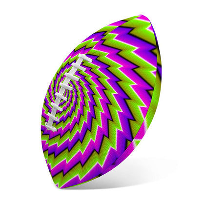 Green Twisted Moving Optical Illusion Rugby Ball