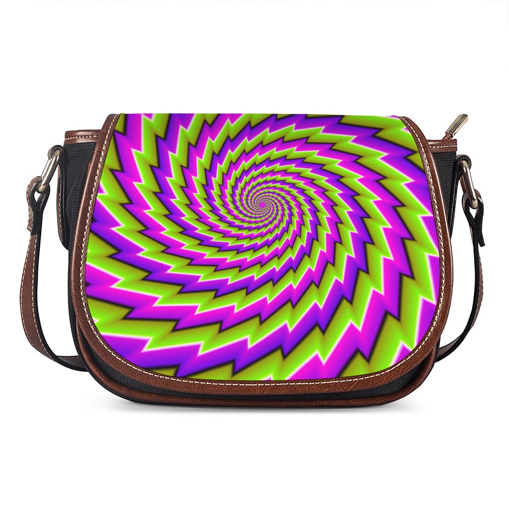 Green Twisted Moving Optical Illusion Saddle Bag