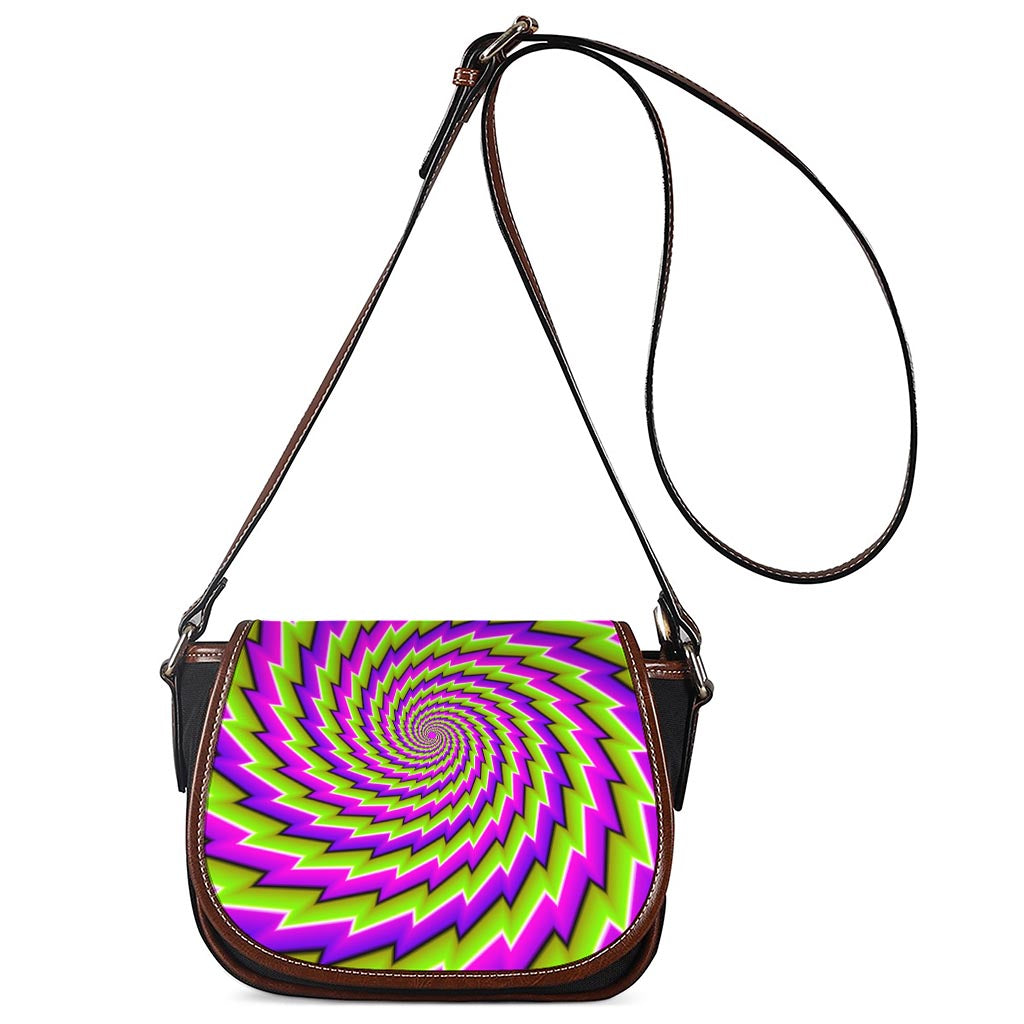 Green Twisted Moving Optical Illusion Saddle Bag
