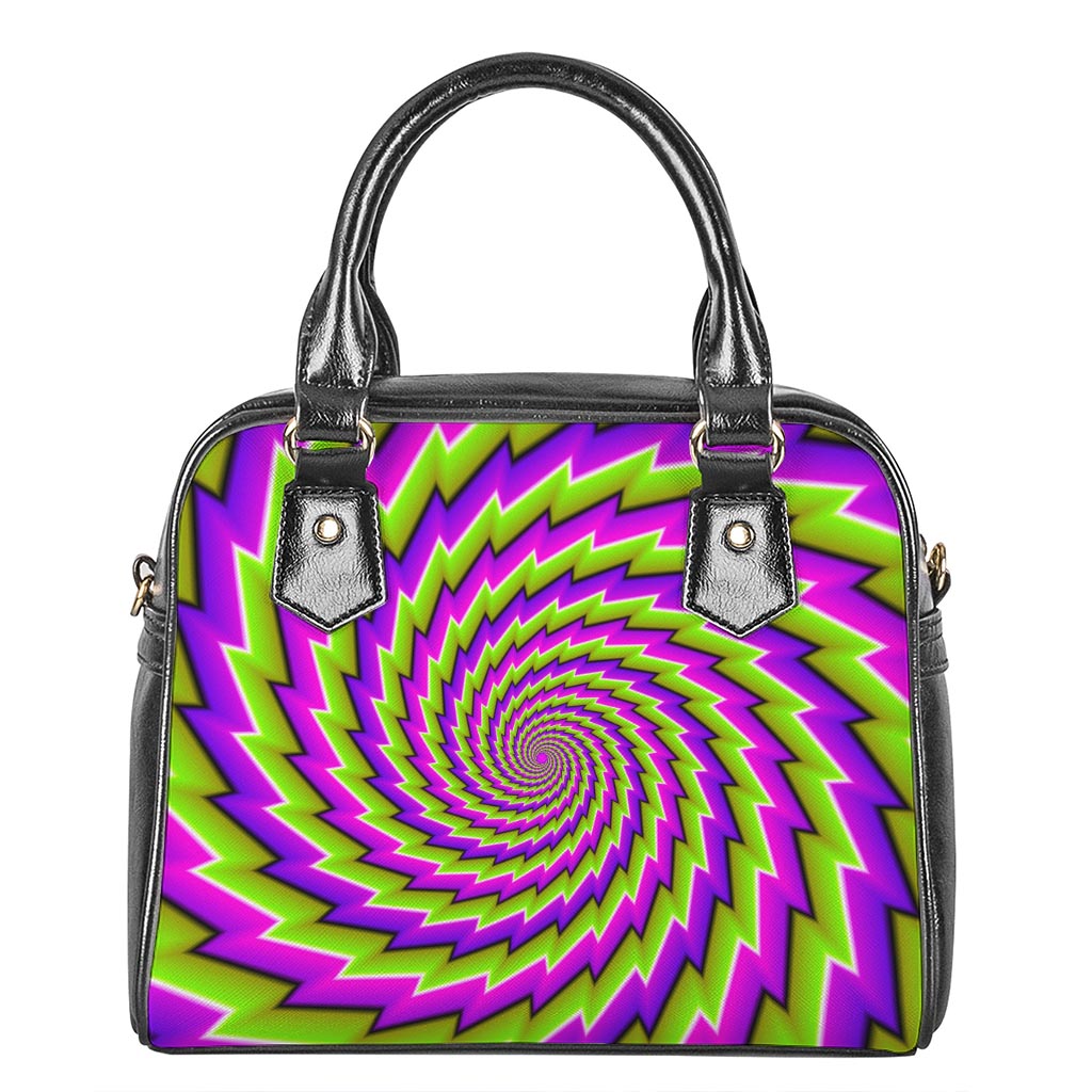 Green Twisted Moving Optical Illusion Shoulder Handbag