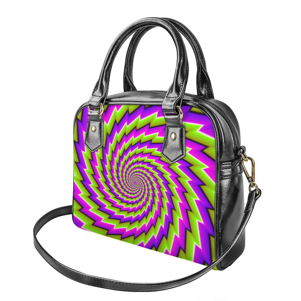 Green Twisted Moving Optical Illusion Shoulder Handbag